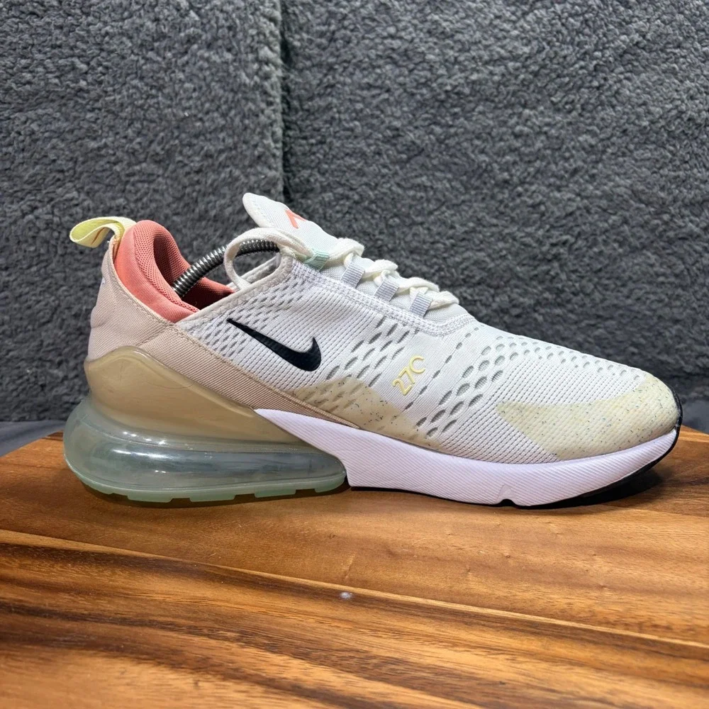 Nike‎ Air Max 270 Mens 11.5 White Sea Glass Arctic Orange DQ7642-100 Sneakers